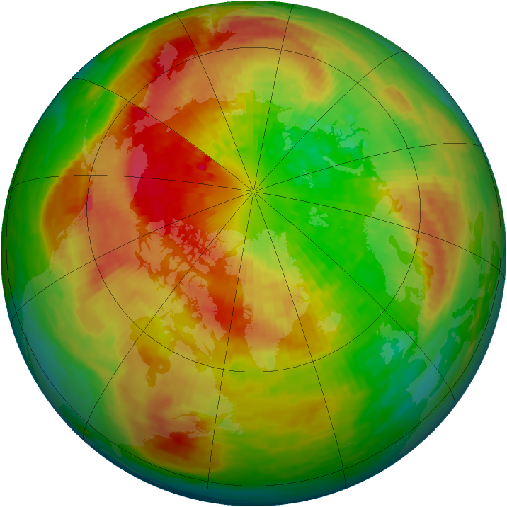 Arctic ozone map for 17 March 1994